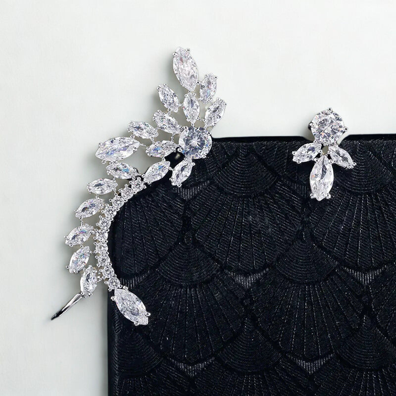 NUIT Asymmetric Zircon Earrings