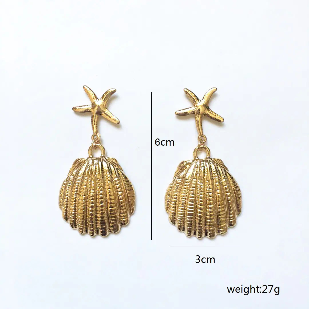 Shell and Starfish Stud Earrings