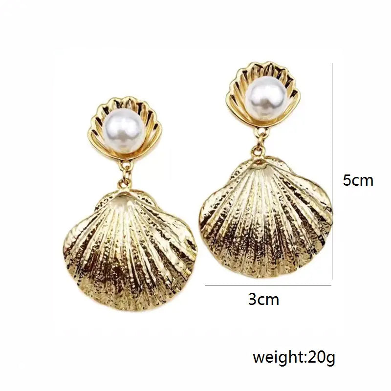Shell and Starfish Stud Earrings