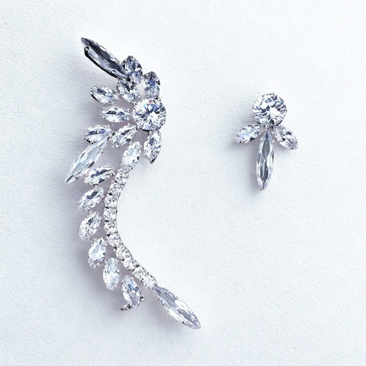 NUIT Asymmetric Zircon Earrings