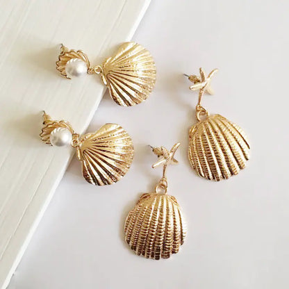 Shell and Starfish Stud Earrings