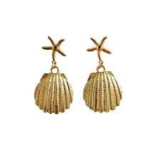 Shell and Starfish Stud Earrings